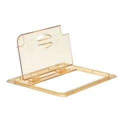 Cambro 20HPLN150 Amber Notched FlipLid For 1/2 Size Food Pan