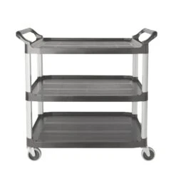 Rubbermaid FG409100GRAY Xtra Open Sided 3-Shelf Utility Cart