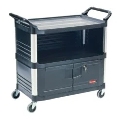Rubbermaid FG409500BLA Xtra Equipment Cart W/ Locking Door