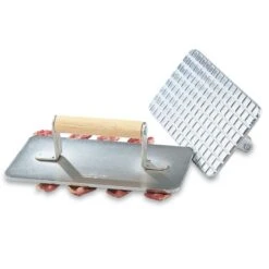 Vollrath 47708 Stamped Chrome Plated Steel Steak Weight W/ Wood Handle