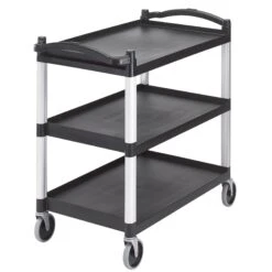 Cambro BC340KD110 Black 3 Shelf Knockdown Utility Cart