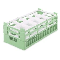 Vollrath 5282111 Light Green Half Size Tall 10-Compartment Glass Rack