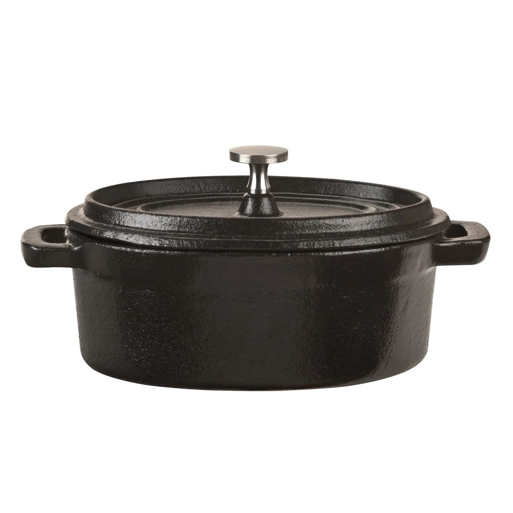 World Tableware CIS-27 Cast Iron 11 Ounce Mini Dutch Oven With Lid