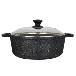 Folio 6976QU003 Black Granite 5-3/4 Quart Pot With Glass Lid