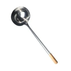 Town Food Service 34971 EX LG S/S 8 Ounce Ladle With Wood Handle