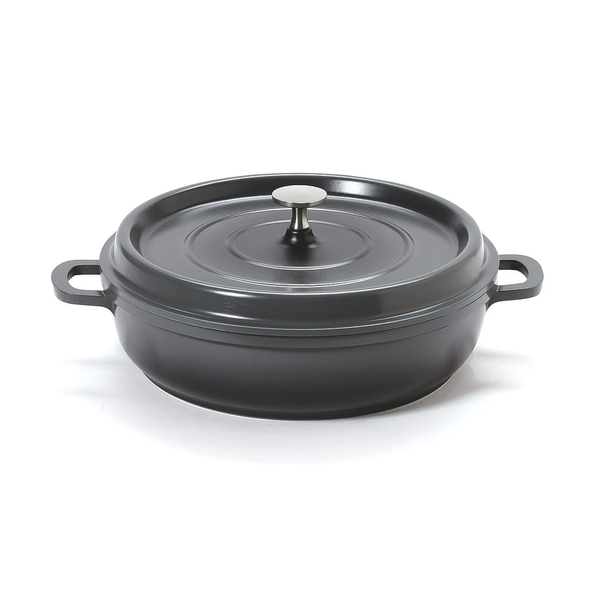 G.E.T. CA-005-GR/BK Heiss Gray/Black 3 Quart Braiser Pan With Lid