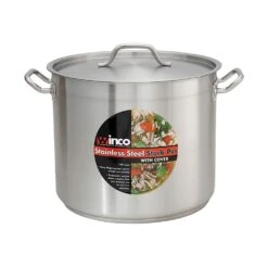 Winco SST-80 S/S 80 Quart Induction Stock Pot With Cover