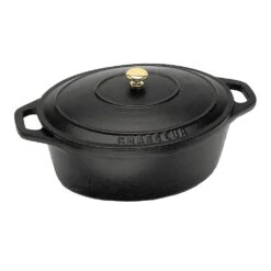 Rosenthal Paderno A1737033 Black Oval 6.75 Quart Dutch Oven With Lid
