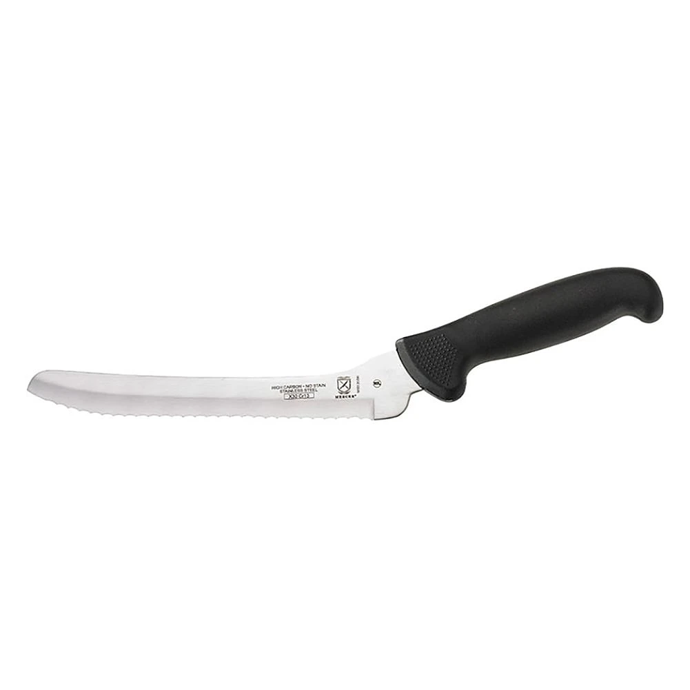 Mercer M18135BK Wavy Edge 8" Bread Knife With Offset Handle