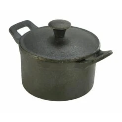 Steelite GWC106 Cast Iron 16 Oz. Mini Casserole Dish With Lid - 6 / CS
