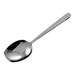 Winco SRS-8 Flat Edge S/S Solid 8.25" Serving Spoon - Dozen
