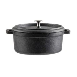TableCraft 10748 Black Cast Iron 16 Ounce Cocotte With Lid
