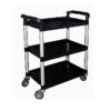 Darling Food Service 5001453 Black 200 Lb Cap 3 Shelf Utility Cart