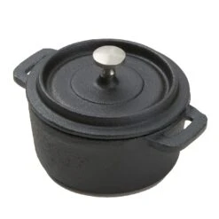American Metalcraft CIPR42 Cast Iron 4" Round Casserole With Lid