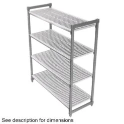 Cambro CPU186064V4480 Camshelving 18" X 60" X 64" 4-Shelf Vented Kit